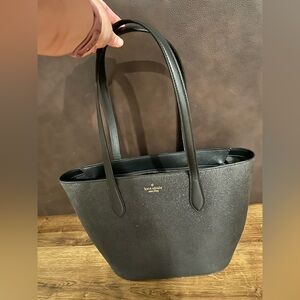 Kate Spade Black Tote with Structured Design and Minimalist Style